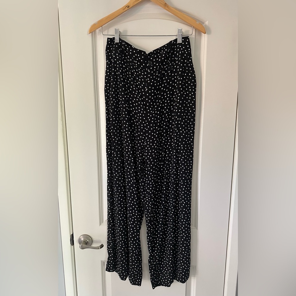 On 34th Polka Dot Black Wide Leg Pants